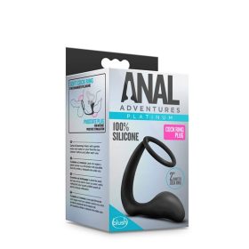 ANAL ADVENTURES COCK RING PLUG ZWART
