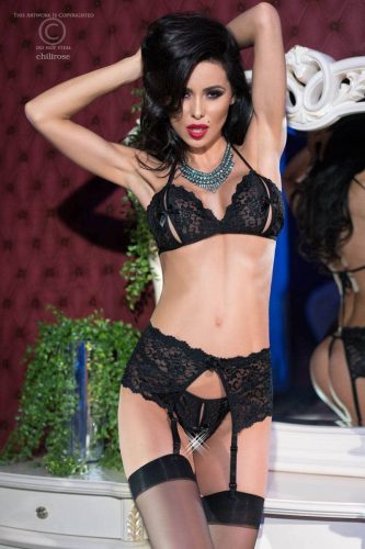 CR 4220 S Black Open Bra 3 delick set