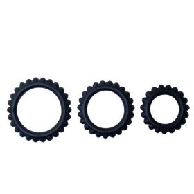   BAILE - TITAN KÉSZLET 3PCS COCK RING BLACK 2,8 + 2,4 + 1,9 CM