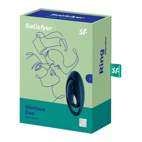SATISFYER - DICSŐSÉGES DUO RING VIBRÁTOR KÉK