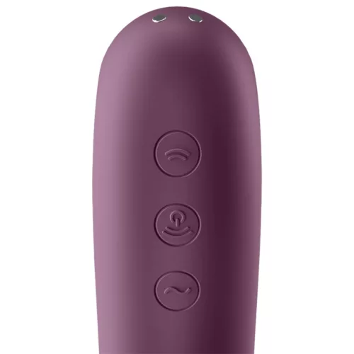 SATISFYER - DUPLA KISS AIR PULSE VIBRÁTOR WINE RED