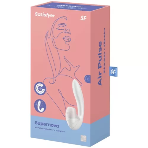 SATISFYER - SZUPERNÓVA LÉGPULZUSSTIMULÁTOR ÉS REZGŐ FEHÉR