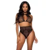 LEG AVENUE - KÉT DARABOS SZETTES HALTER CROP TOP ÉS TANGA BUGYI EGY MÉRET