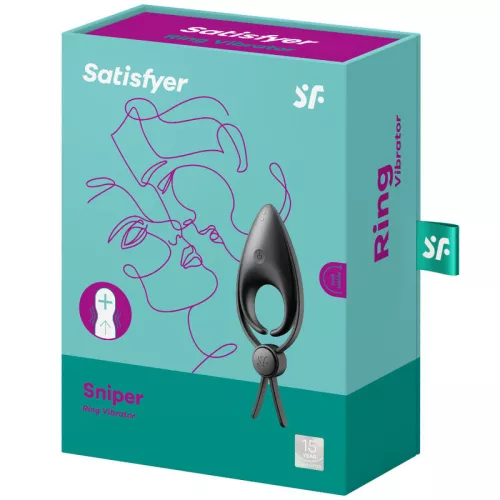 SATISFYER - SNIPER RING VIBRÁTOR FEKETE