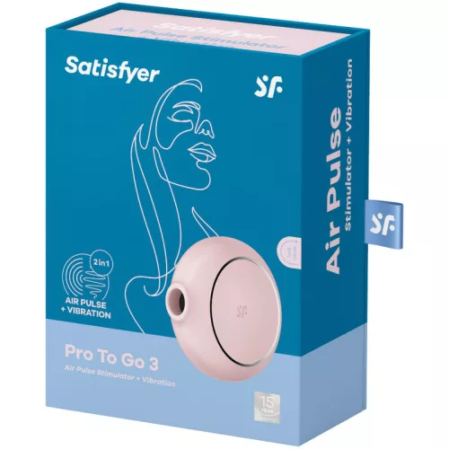 SATISFYER - PRO TO GO 3 DUPLA LÉGPULZUS STIMULÁTOR ÉS VIBRÁTOR RÓZSASZÍN