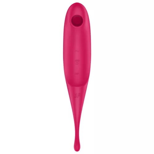 SATISFYER - TWIRLING PRO AIR PULSE STIMULATOR & VIBRATOR RED