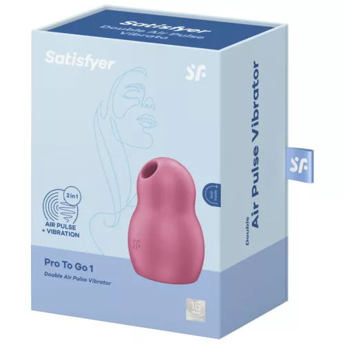 SATISFYER - PRO TO GO 1 DUPLA LÉGPULZUS STIMULÁTOR ÉS VIBRÁTOR PIROS