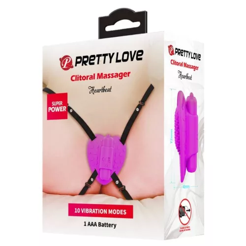 PRETTY LOVE - HEARTBEAT CLITTORIS MASSAGER 10 VIBRÁCIÓS MÓDOK LILA