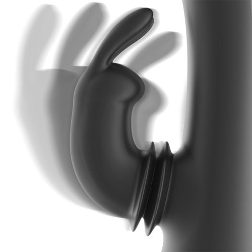 BLACK&SILVER - DJ. ADAM ÚJRATÖLTHETŐ SZILIKON NYÚL STIMULÁTOR FEKETE