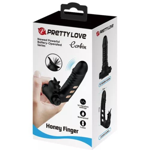 PRETTY LOVE - CORBIN BLACK VIBRÁTOR UJJFEDŐ