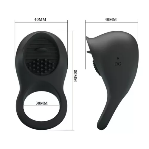 PRETTY LOVE - REZGŐ PÉNISZGYŰRŰ FEKETE NYELVVEL