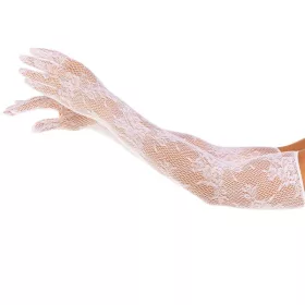 LEG AVENUE - PIROS, VIRÁGOS KESZTYŰ, FEHÉR