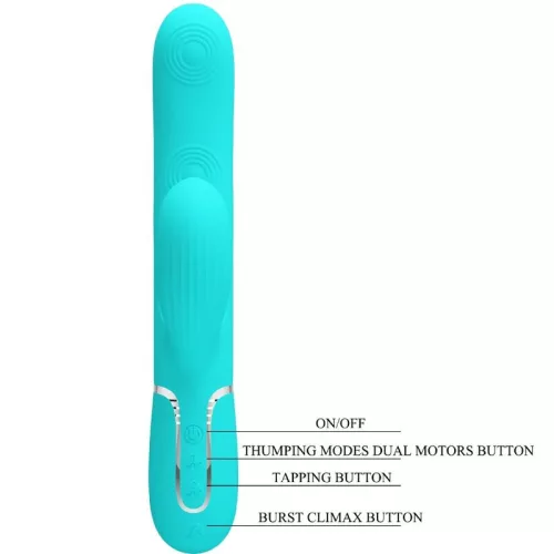 PRETTY LOVE - PERLITA MULTIFUNCTION 3 AZ 1-BEN G-SPOT VIBRÁTOR AQUA GREEN