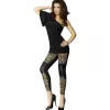 CHILIROSE - CR 3390 LEGGINS BLACK & LEOPARD S/M
