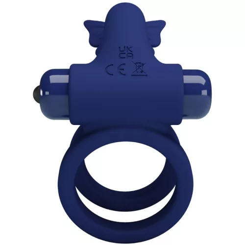 PRETTY LOVE - JAMELE DUPLA GYŰRŰ VIBRÁCIÓVAL ÉS PILLANGÓ STIMULÁTOR KÉK