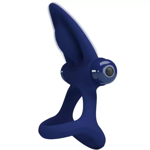 PRETTY LOVE - MATÁRNYA DUPLA GYŰRŰ VIBRÁCIÓVAL ÉS STIMULÁTOR KÉK