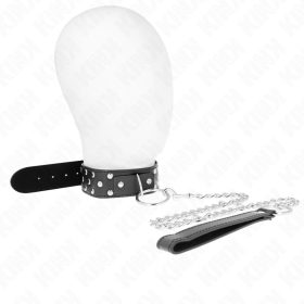   KINK - GYŰRŰSZEGEZŐS PÁNTDAL ELLÁTOTT NYAKLÁNC ÖVVEL 65 CM FEKETE, ÁLLÍTHATÓ 36-50 CM X 3,8 CM