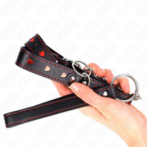 KINK - NYAKLÁNC PÁNTTAL, 65 CM, SZÍVRÉSZLETEK: 52,5 X 2,5 CM