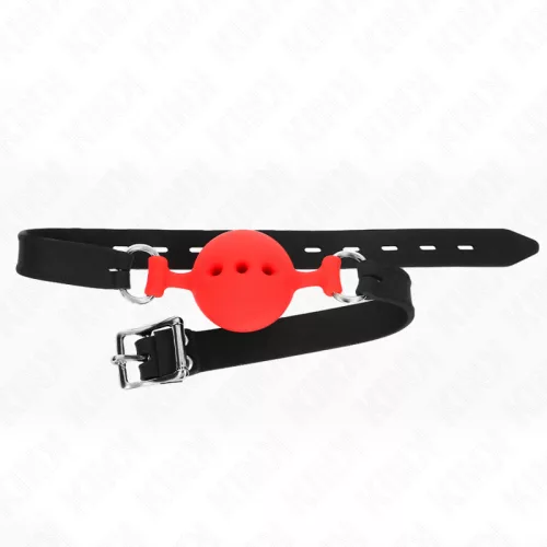 KINK - TELJES SZILIKON CSAPÁS 55 x 2 CM 4,5 CM LABDA MÉRETŰ, M PIROS MÉRET, ÁLLÍTHATÓ 35-51 CM