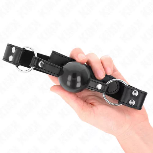 KINK - PUHA ÉS MASSZÍV GÖMB 4 CM GAG BŐRPÁNTTAL 62 x 2,5 CM, ÁLLÍTHATÓ 42-58 CM