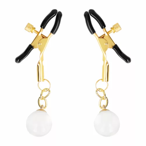 KINK - ÜVEGGYÖNGYBŐL ÁLLÓ MELLBIMBÓ BILINCSEK ARANY 6 CM