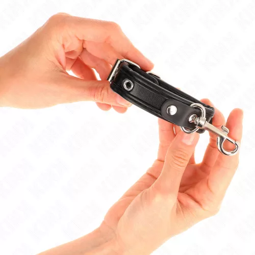 KINK - MINI FEKETE CSUKLÓPÁNTOK SZEGÉLLYEL, ÁLLÍTHATÓ 16-22 CM X 2 CM