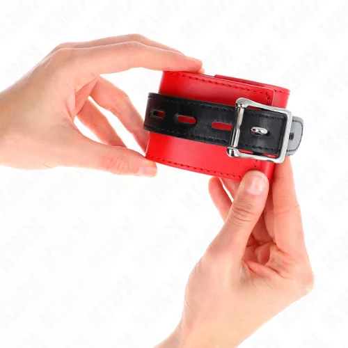 KINK - CSUKLÓRÖGZÍTŐK PIROS FEKETE ÖVLEL, ÁLLÍTHATÓ 17-28 CM X 6 CM