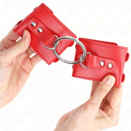 KINK - RÖGZÍTETT CSUKLÓRÖGZÍTŐK GYŰRŰVEL ÉS SZEGÉLYEKKEL, ÁLLÍTHATÓ PIROS 17-22 CM X 6,5 CM