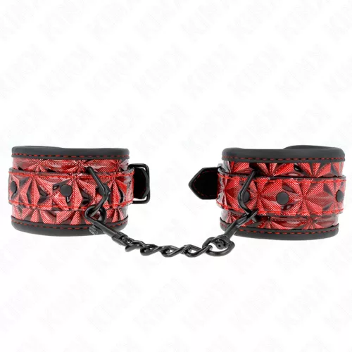 KINK - GYÉMÁNTMINTÁS CSUKLÓRÖGZÍTŐK SÖTÉTVÖRÖS ÁLLÍTHATÓ 17-26 CM X 5,5 CM