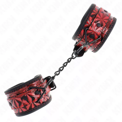 KINK - GYÉMÁNTMINTÁS CSUKLÓRÖGZÍTŐK SÖTÉTVÖRÖS ÁLLÍTHATÓ 17-26 CM X 5,5 CM