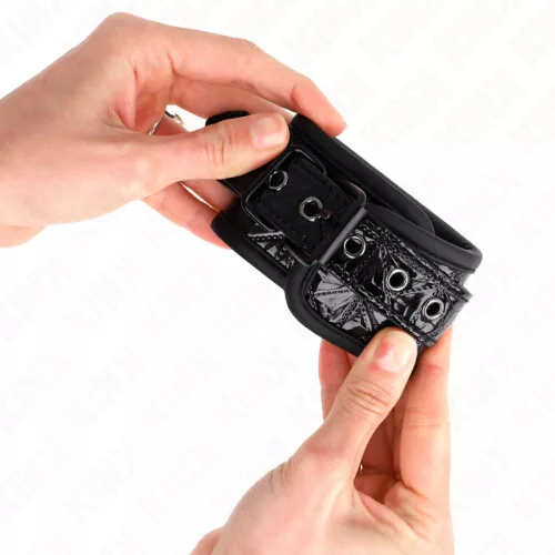 KINK - GYÉMÁNT MINTÁS CSUKLÓRÖGZÍTŐK FEKETE ÁLLÍTHATÓ 17-26 CM X 5,5 CM