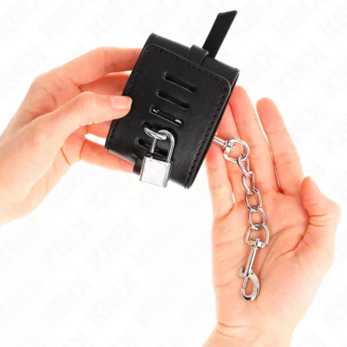 KINK - DELUXE ZÁRHATÓ CSUKLÓRÖGZÍTŐK FEKETE ÁLLÍTHATÓ 14,5-21 CM X 6 CM