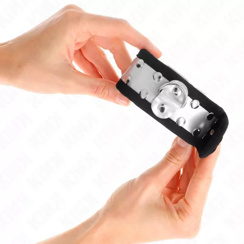 KINK - VÉKONY CSUKLÓRÖGZÍTŐK FEKETE / EZÜST 30 X 4 CM