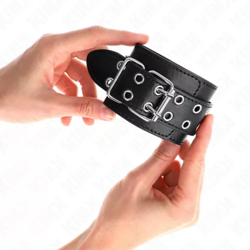 KINK - DUPLA CSATOS CSUKLÓRÖGZÍTŐK FEKETE ÁLLÍTHATÓ 19-26 CM