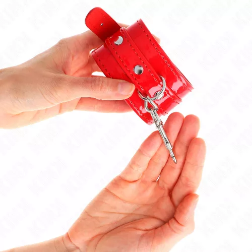 KINK - FÉNYES KÉZBILINCSEK PIROS ÁLLÍTHATÓ 23-33 CM