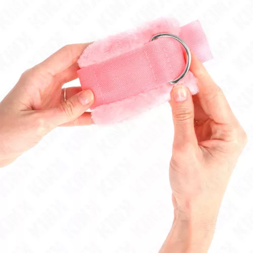 KINK - SZŐRÖS, BEVONOTT CSUKLÓRÖGZÍTŐK RÓZSASZÍN ÁLLÍTHATÓ 17-31 CM X 7 CM