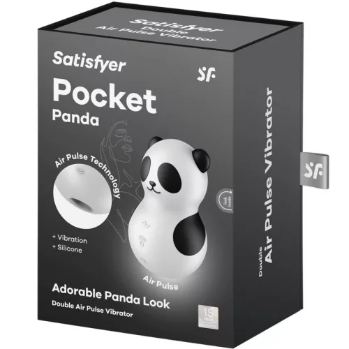 SATISFYER - POCKET PANDA STIMULATOR & VIBRATOR FEKETE-FEHÉR