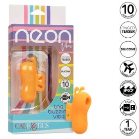   CALEXOTICS - NEON VIBRÁCIÓ A ZÜMMÖGŐ VIBRÁTOR FINGER STIMULATOR 10 VIBRATIONS ORANGE
