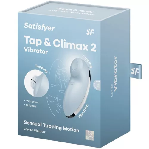SATISFYER - TAP & CLIMAX 2 VIBRÁTOR ÉS STIMULÁTOR KÉK