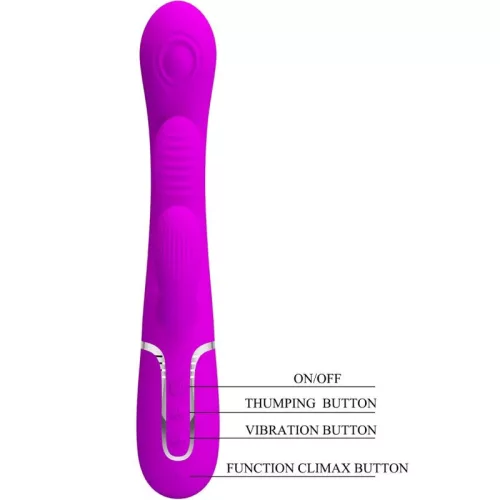 PRETTY LOVE - SHANIA TRIPLE RABBIT VIBRATOR MULTIFUNCTION PINK