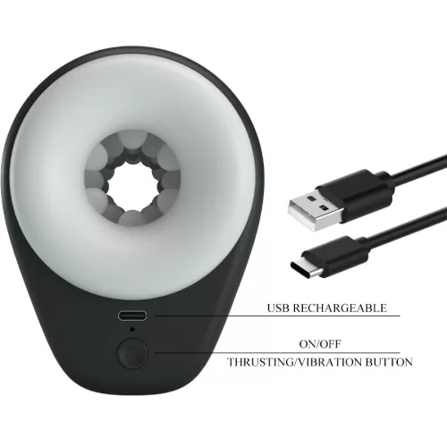 PRETTY LOVE - DJ LÁNY FÉRFI MASZTURBÁTOR REZGÉSSZEL, 5 BEÁLLÍTÁS FEKETE