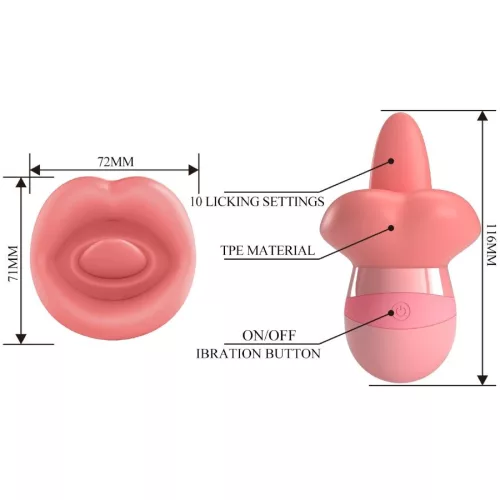 PRETTY LOVE - KYLEE NYELV KLITORIS STIMULÁTOR 10 REZGÉSEK MEZTELEN RÓZSASZÍN