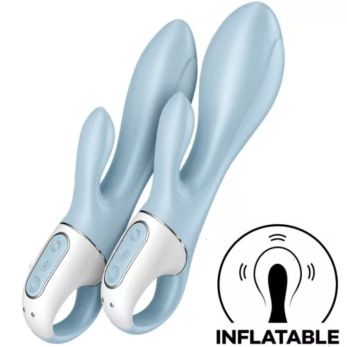 SATISFYER - LÉGPUMPÁS NYÚL 1 FELFÚJHATÓ NYÚL VIBRÁTOR KÉK