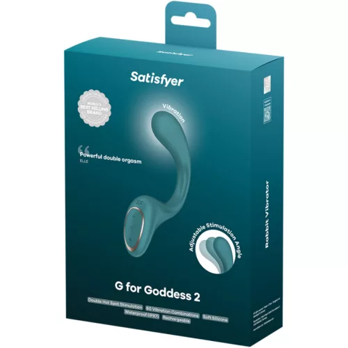 SATISFYER - G FOR GODDESS 2 NYÚL VIBRÁTOROS ÜVEG ZÖLD