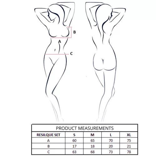 PASSION - RESILQUE MELLTARTÓ + TANGA SZETT FEHÉR L/XL