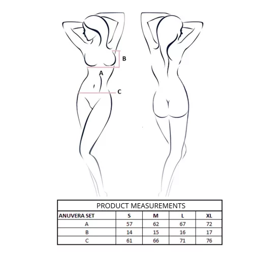 PASSION - ANUVERA MELLTARTÓ + TANGA SZETT FEKETE L/XL