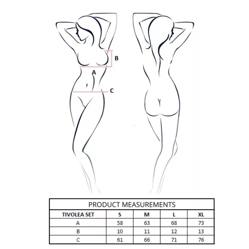 PASSION - TIVOLEA MELLTARTÓ + TANGA SZETT VIOLET S/M