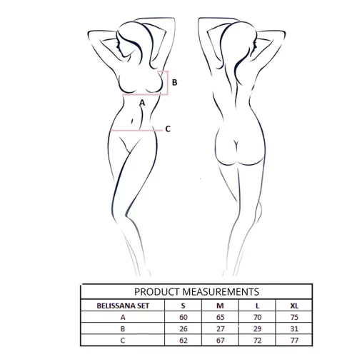 PASSION - BELISSANA MELLTARTÓ + TANGA SZETT FEHÉR S/M