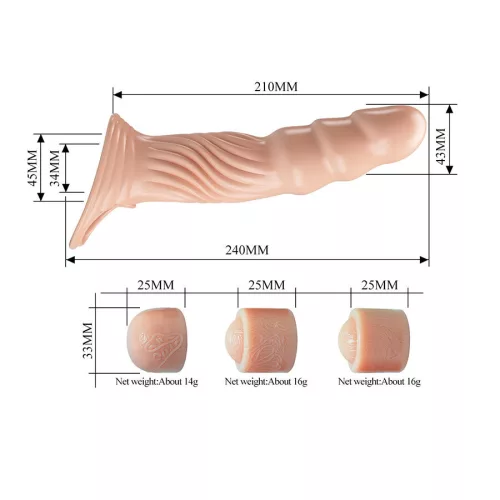 PRETTY LOVE – TEXTURÁLT PÉNISZHÜVELY HOSSZABBÍTÓKKAL