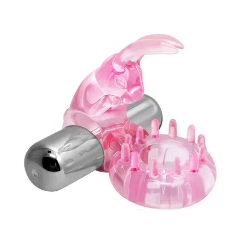 Penisring met kogelvibrator roze 1